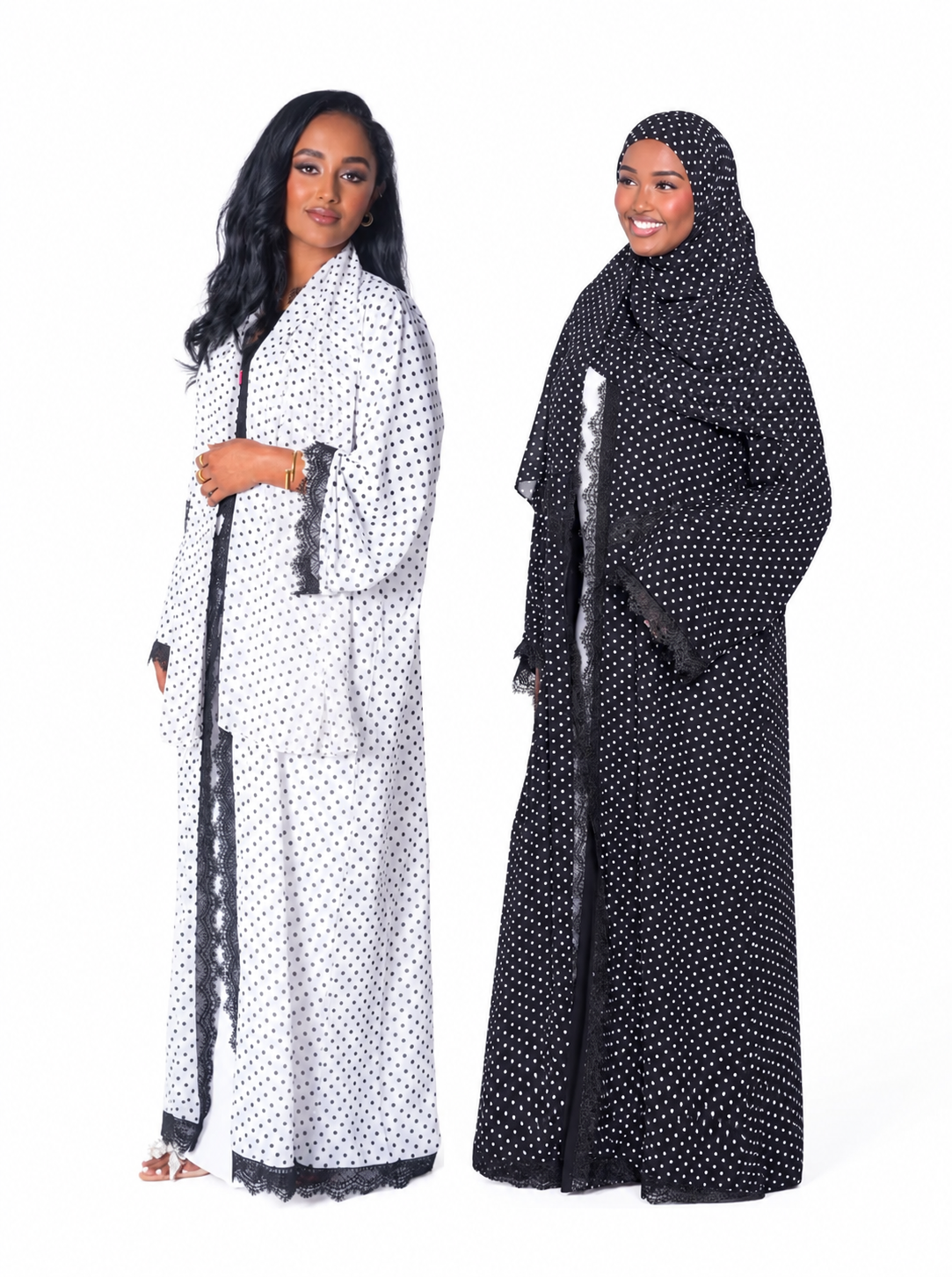 Oreo Reversible Polka Dot Abaya