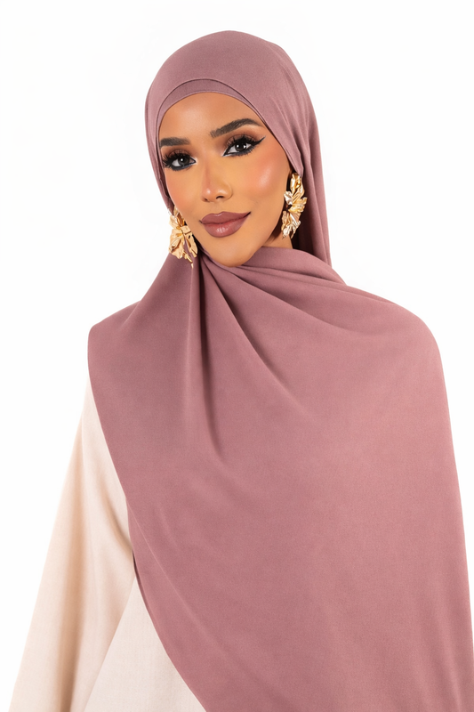 Plain Modal Hijab- Pink Nude (matching undercap included)