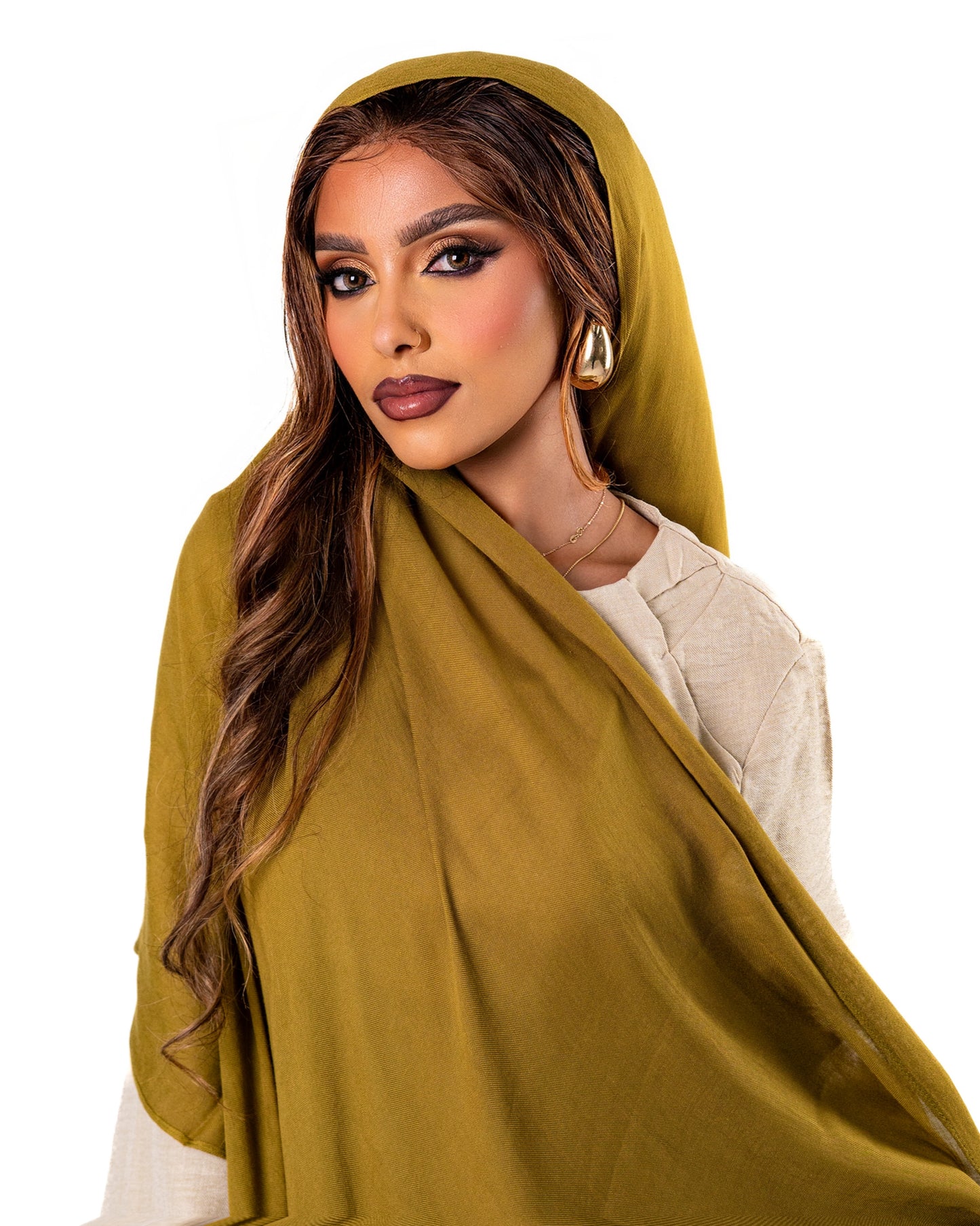 Plain Modal Hijab- Mustard (matching undercap included)