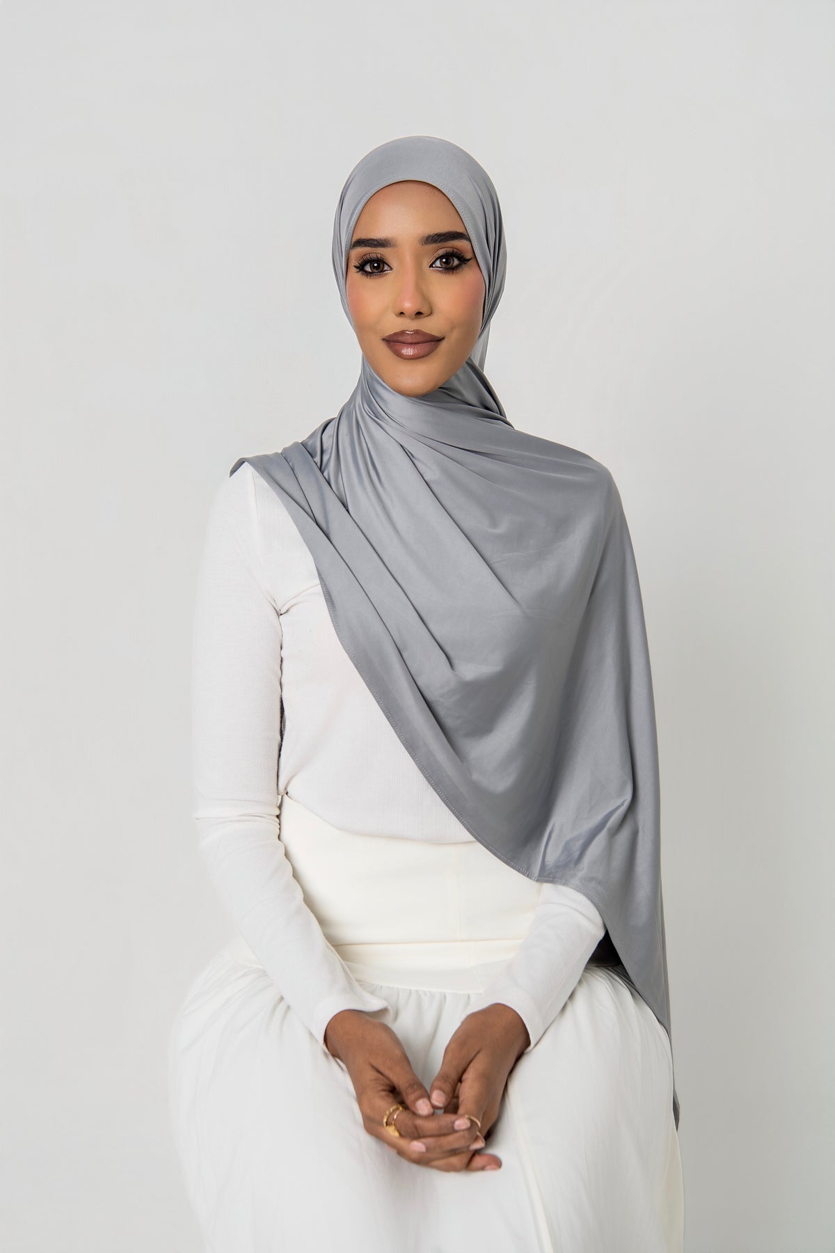 Liquid Jersey Hijab – Grey