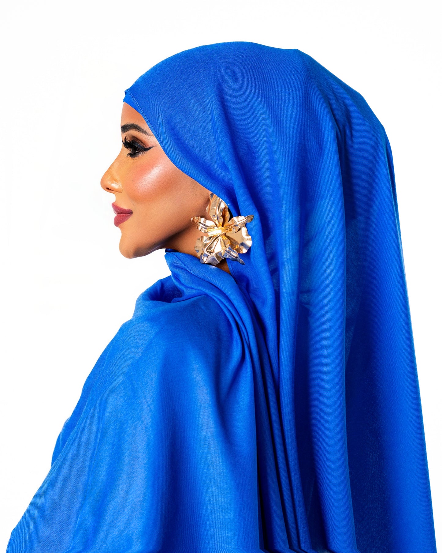 Plain Modal Hijab- Blue (matching undercap included)