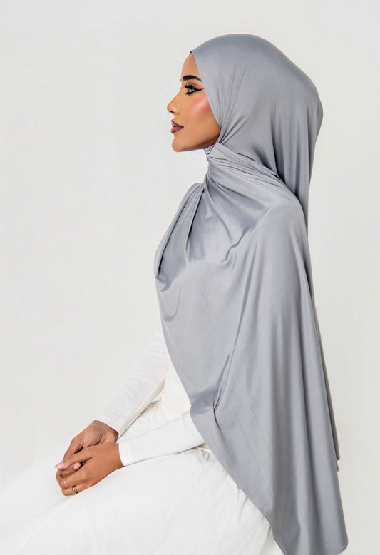 Liquid Jersey Hijab – Grey