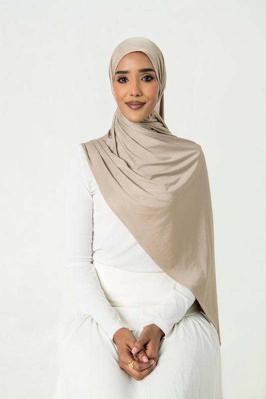 Liquid Jersey Hijab – Sandstone
