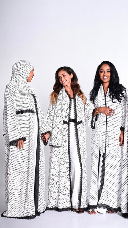 Oreo Reversible Polka Dot Abaya