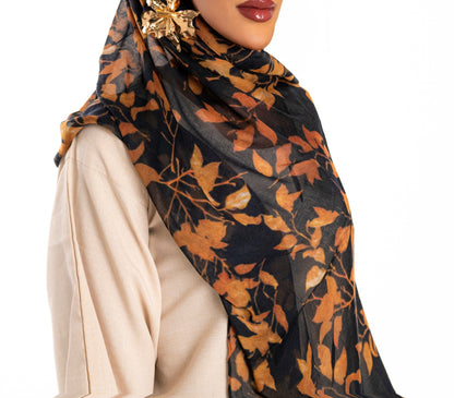 Modal Hijab – Leaf Print