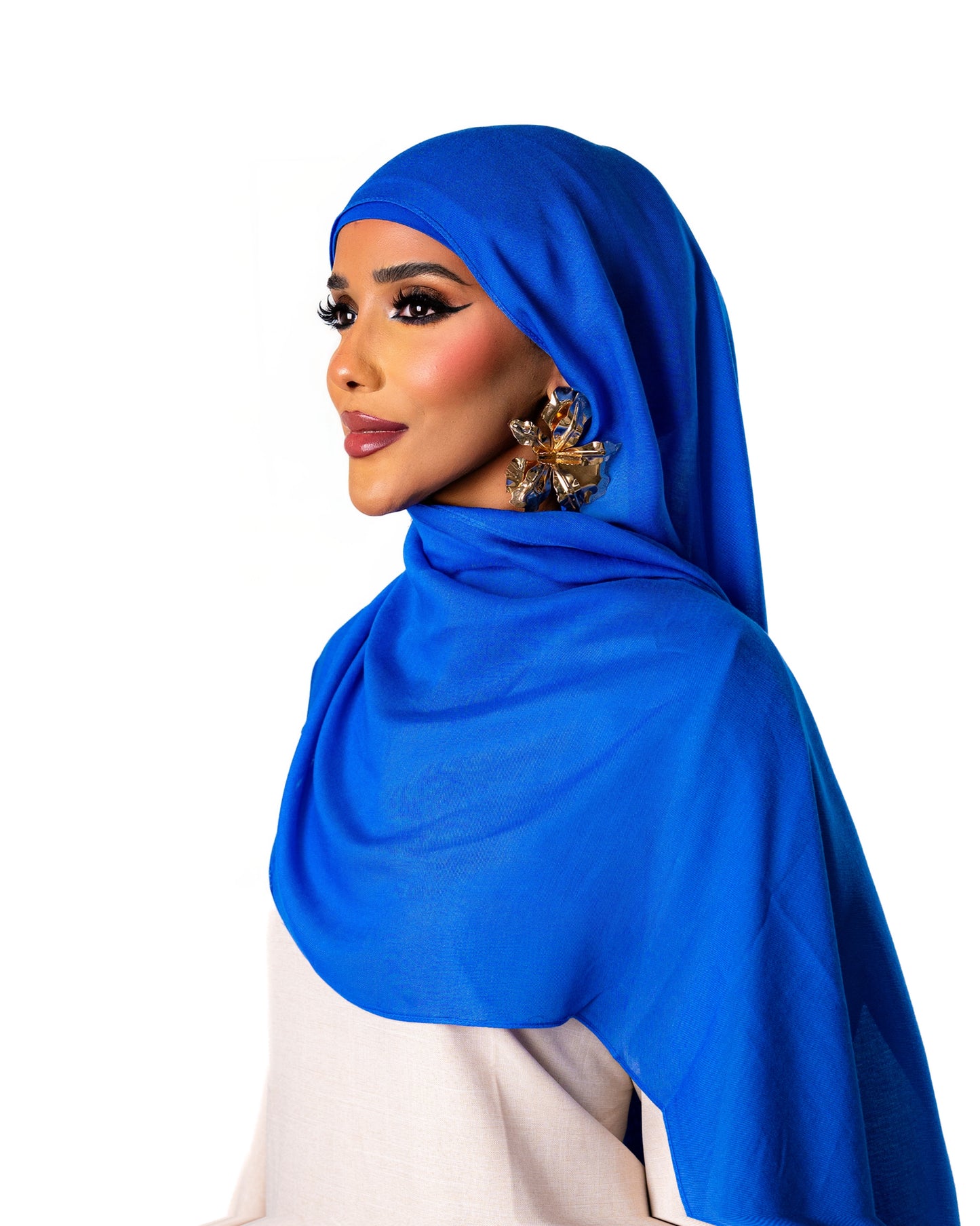 Plain Modal Hijab- Blue (matching undercap included)