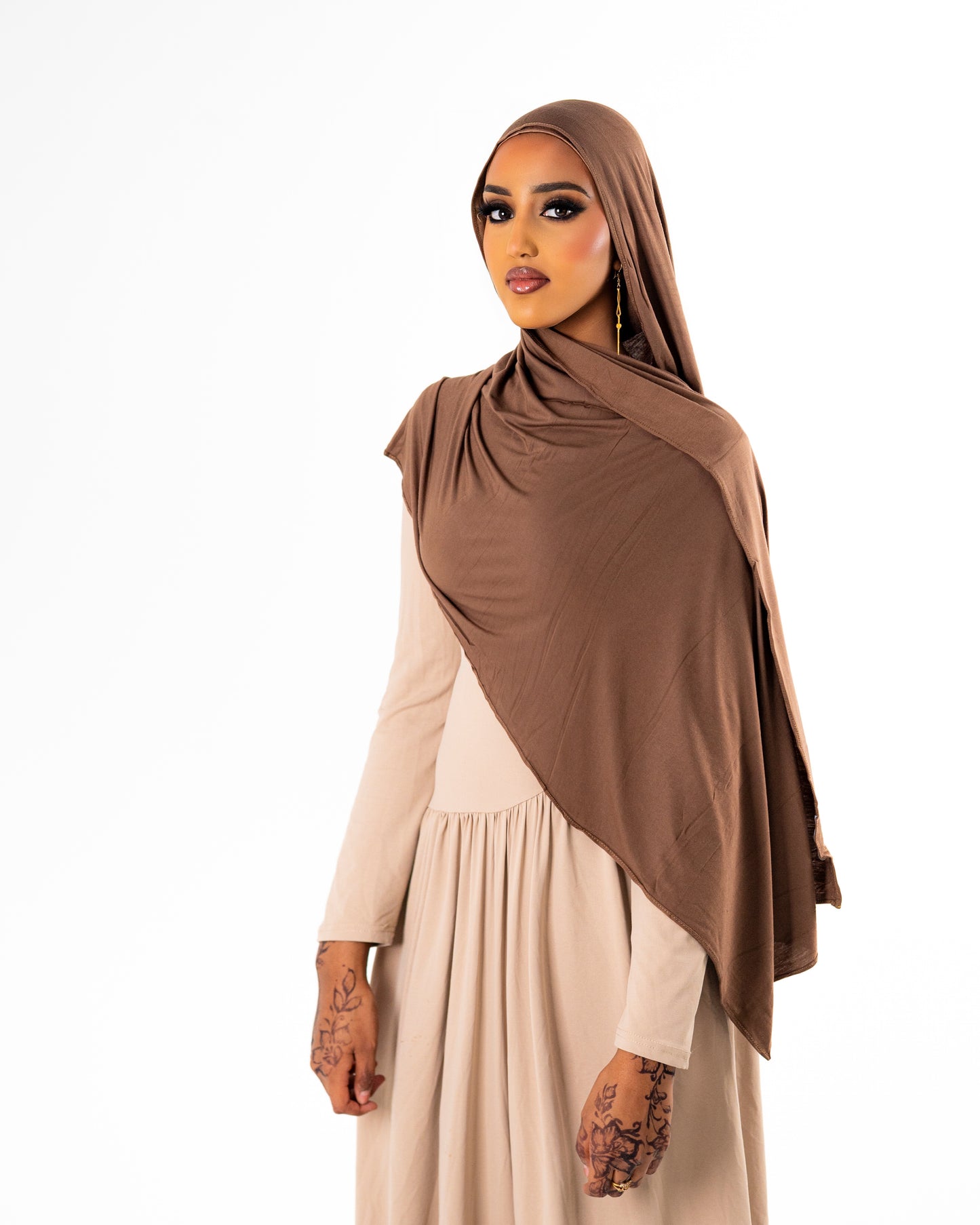 Premium Jersey Hijab- Nude (matching undercap included)