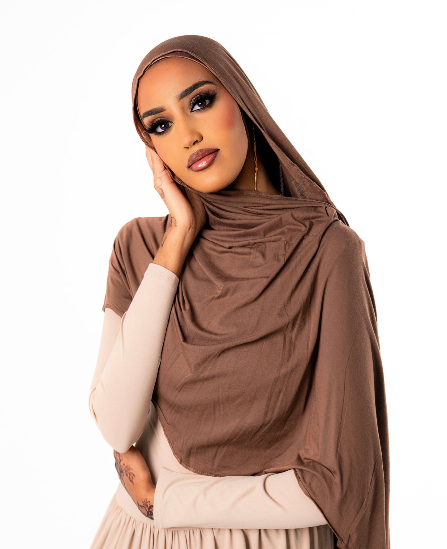 Premium Jersey Hijab- Nude (matching undercap included)