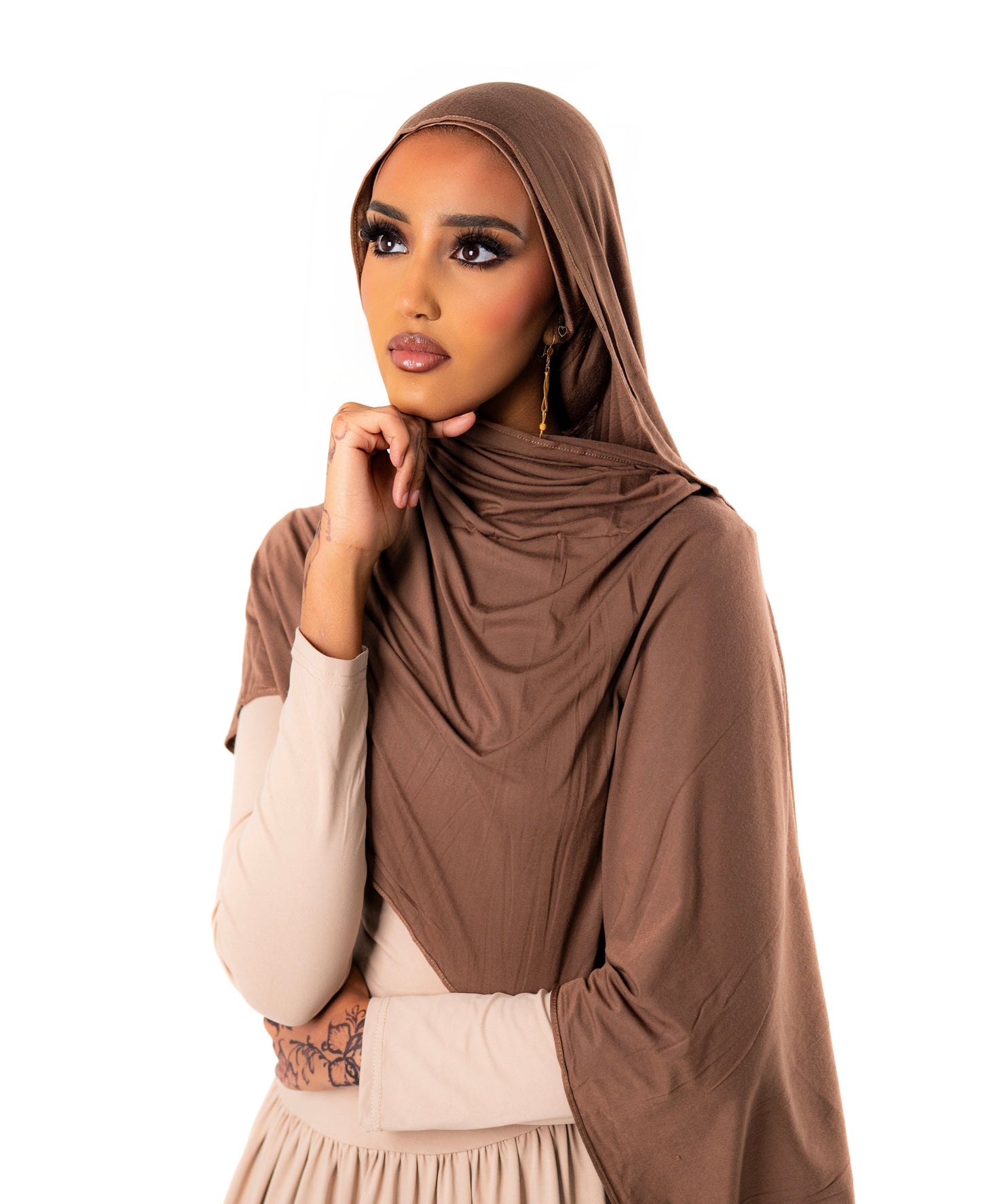 Premium Jersey Hijab- Nude (matching undercap included)