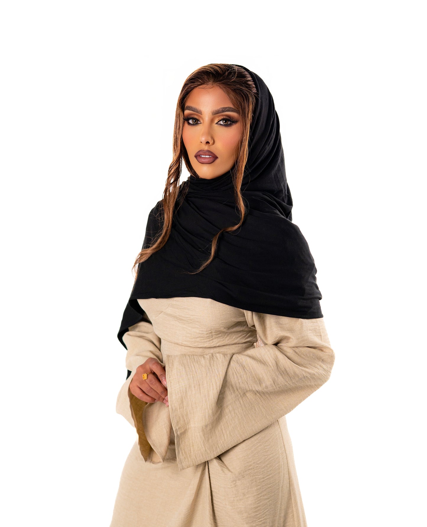 Premium Jersey Hijab - Black (matching undercap included)