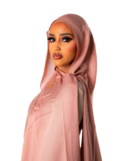 Plain Modal Hijab- Peach Nude (matching undercap included)