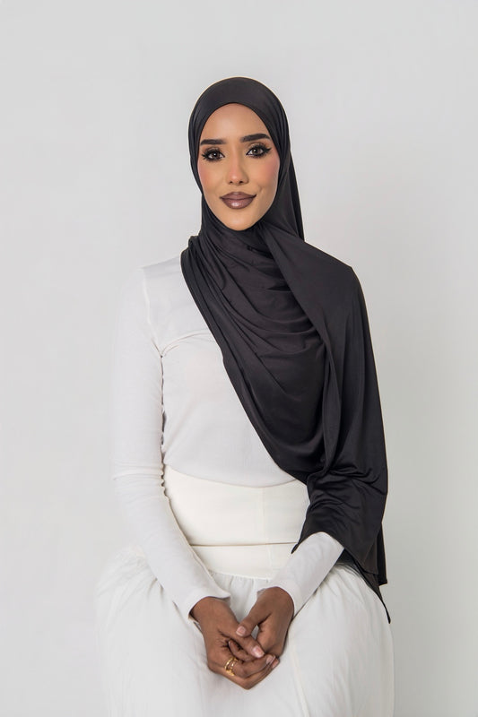Liquid Jersey Hijab Black