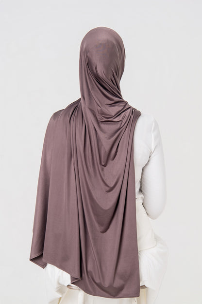 Liquid Jersey Hijab Mocha back