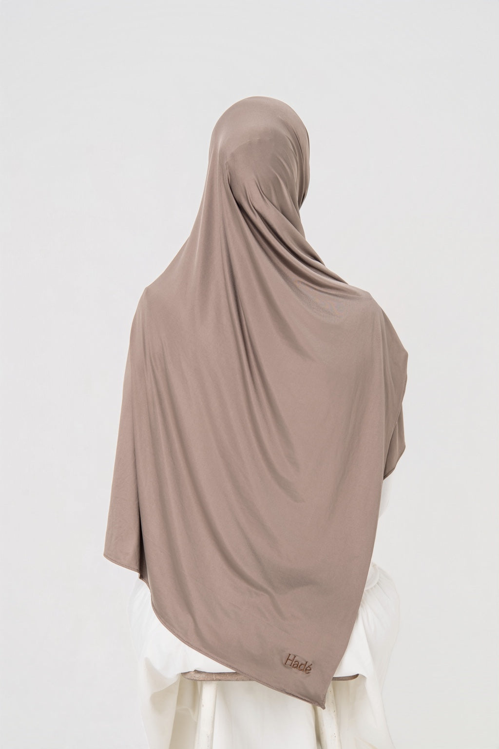Liquid Jersey Hijab Taupe back