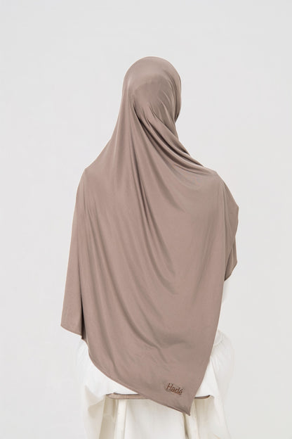 Liquid Jersey Hijab Taupe back