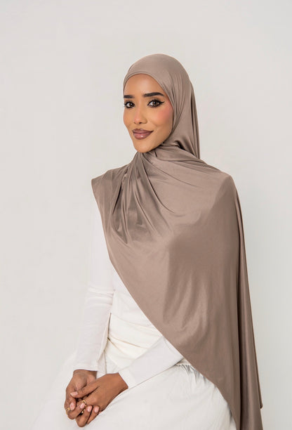 Liquid Jersey Hijab Taupe